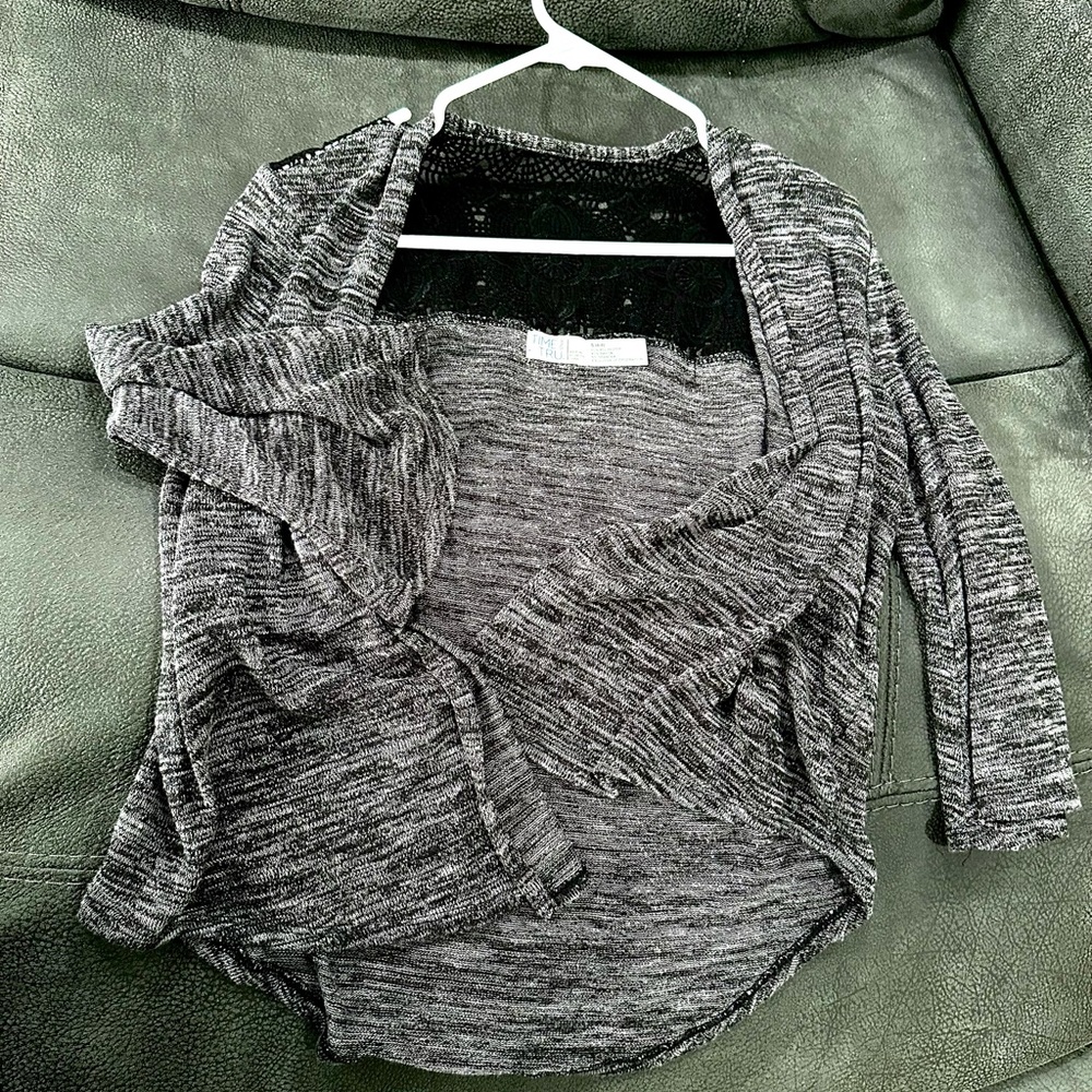 Time and Tru Women's Heather Gray Cardigan